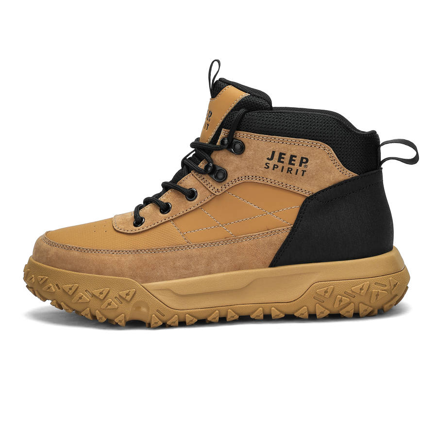 JEEP SPIRIT Thermal Waterproof Short Mid Calf Outdoor Boots Men's Sunrise Yellow