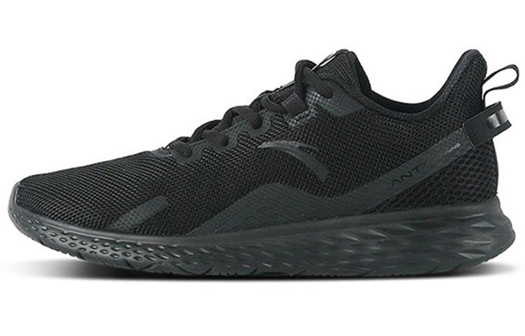 Anta Comfortable Rebound Cushioning Breathable Abrasion Resistant Slip Resistant Low top Running Shoes Men's Black
