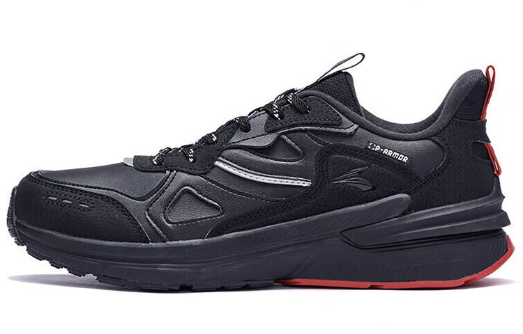 361° Abrasion Resistant Waterproof Lightweight Low top Running Shoes Men's Black Red
