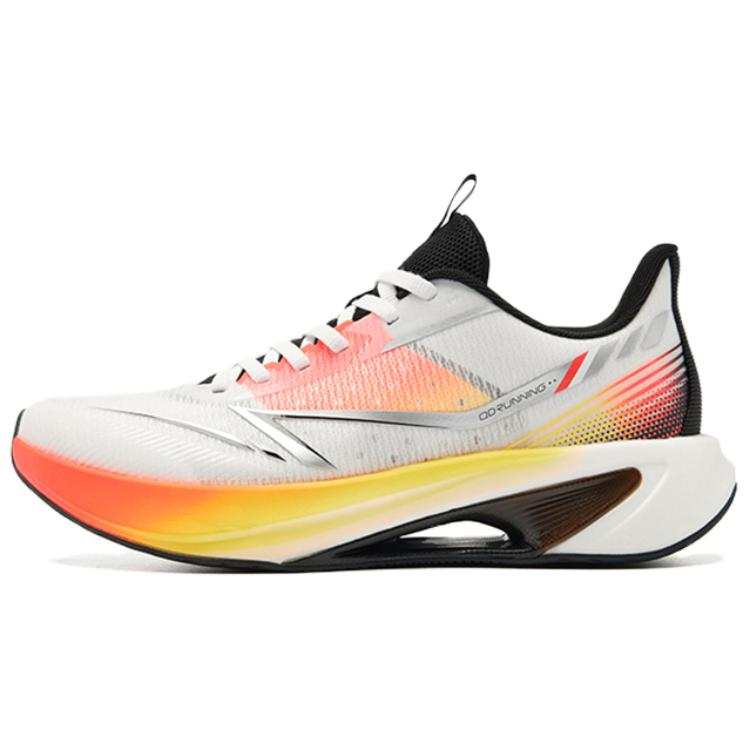 QIAODAN Cushioning Abrasion Resistant Lightweight Low top Casual Running Shoes Men's White Orange Yellow