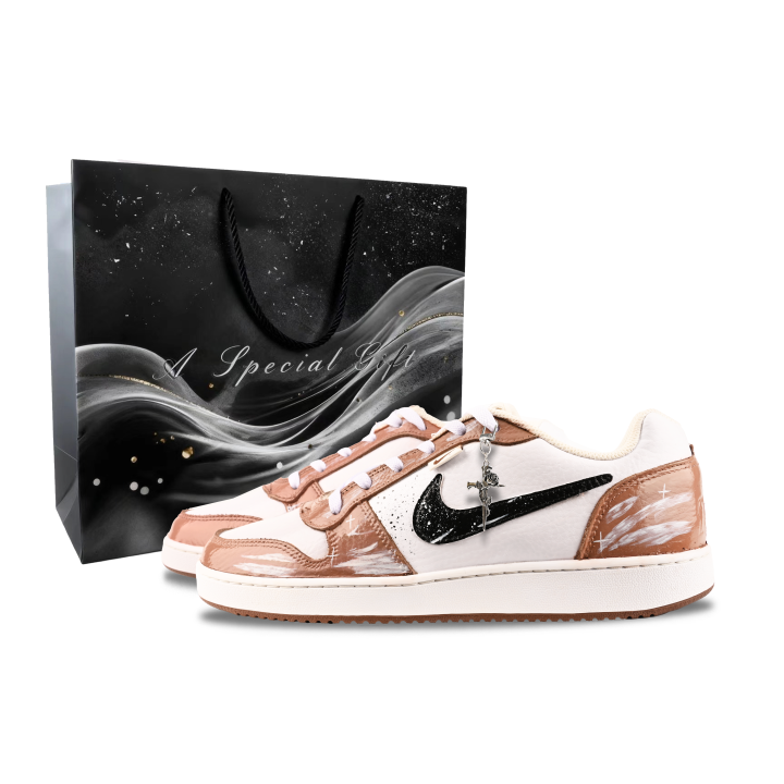 Nike Nike EBERNON Brown Island Abrasion Resistant Abrasion Resistant Low top Skateboard Shoes Men's Brown