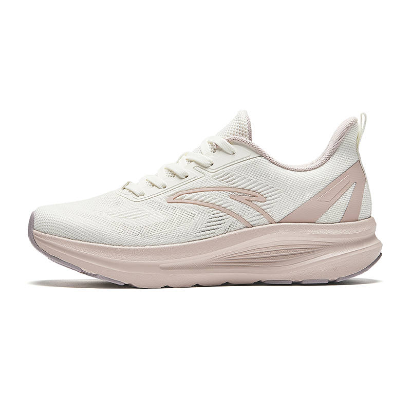 Anta Yunxi Slip Resistant Abrasion Resistant Low top EVA, Rubber Marathon Running Shoes Women's White Pink