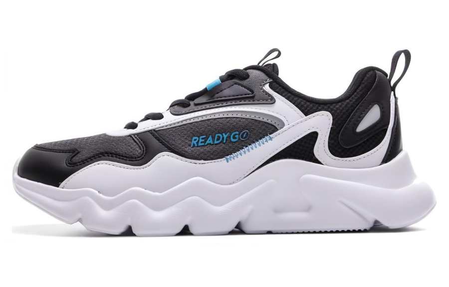 QIAODAN Comfortable Low top Running Shoes Men's Black White
