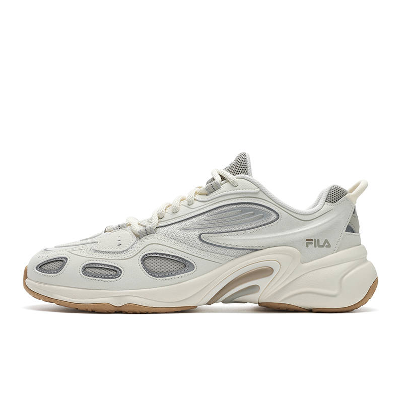 FILA Breathable And Lightweight Low top Casual Shoes Men's White Silver