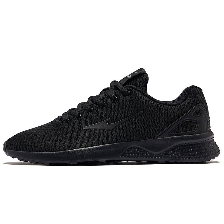 Erke Abrasion Resistant Breathable Low top Casual Shoes Men's Jet Black Deep Cool Gray