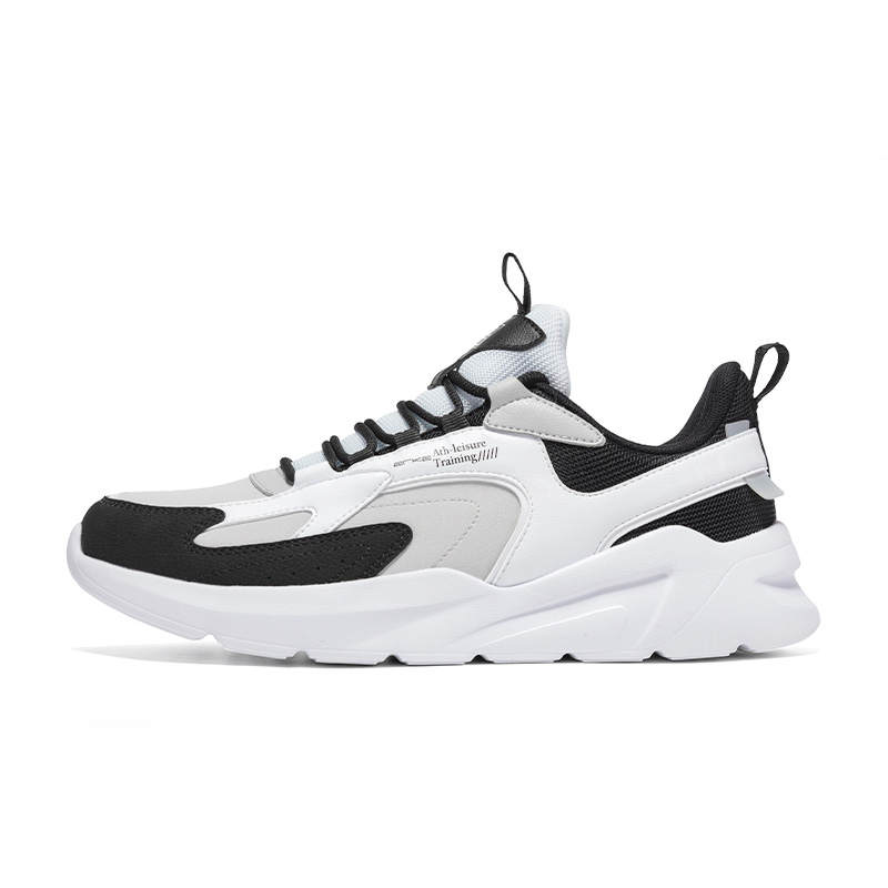Erke Lightweight Anti Slip Low top Casual Running Shoes Men's White Gray Black