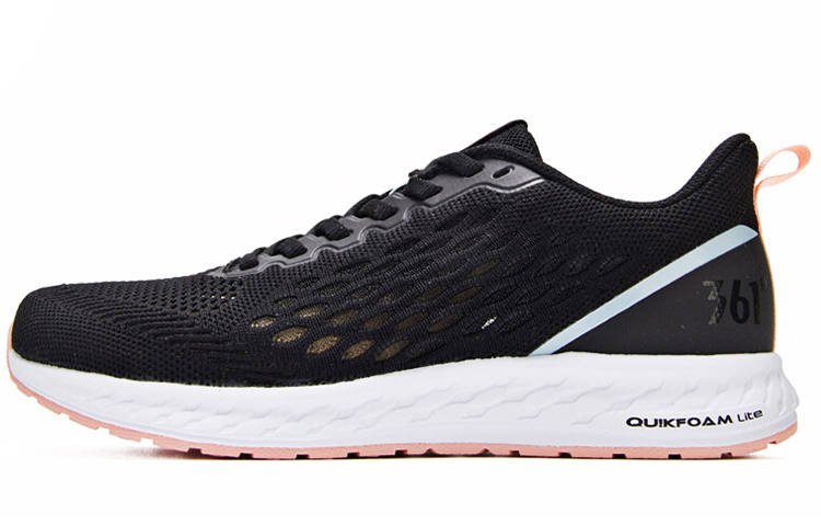 361° Cushioning Slip Resistant Abrasion Resistant Breathable Low top Running Shoes Women's Black Pink