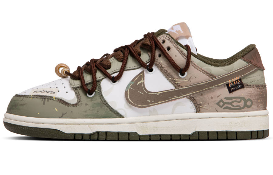 Nike Nike Dunk Slip Resistant Abrasion Resistant Slip Resistant Abrasion Resistant Low top Casual Shoes Unisex Green Brown