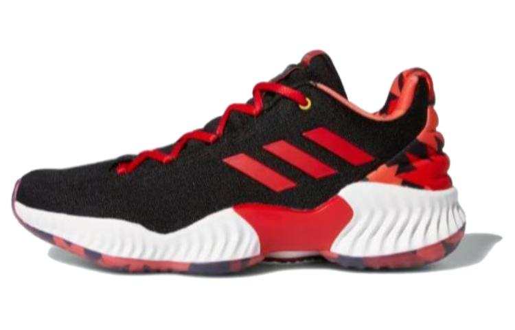 Adidas Adidas Pro Bounce 2018 Abrasion Resistant Breathable Low top Running Shoes Unisex Black Red