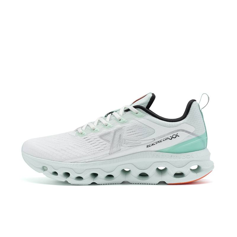 XTEP Cushioning Abrasion Resistant Lightweight Low top Running Shoes Women's White Green
