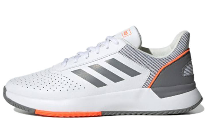 Adidas Adidas Courtsmash Lightweight Abrasion Resistant Low top Running Shoes Men's White Gray Orange