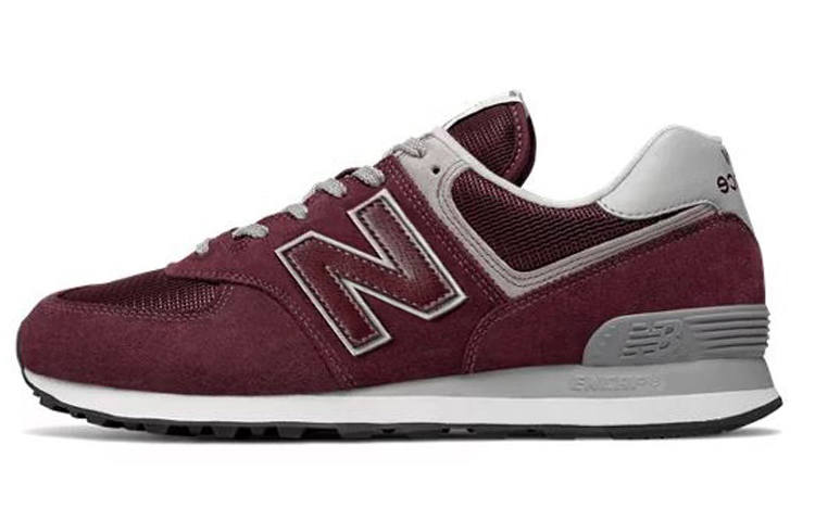 New Balance New Balance NB 574 Leather Lightweight Low top Casual Running Shoes Unisex Burgundy D Width