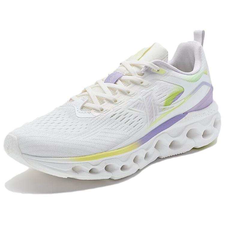 XTEP Abrasion Resistant Cushioning Slip Resistant Low top Running Shoes Women's White Purple Yellow