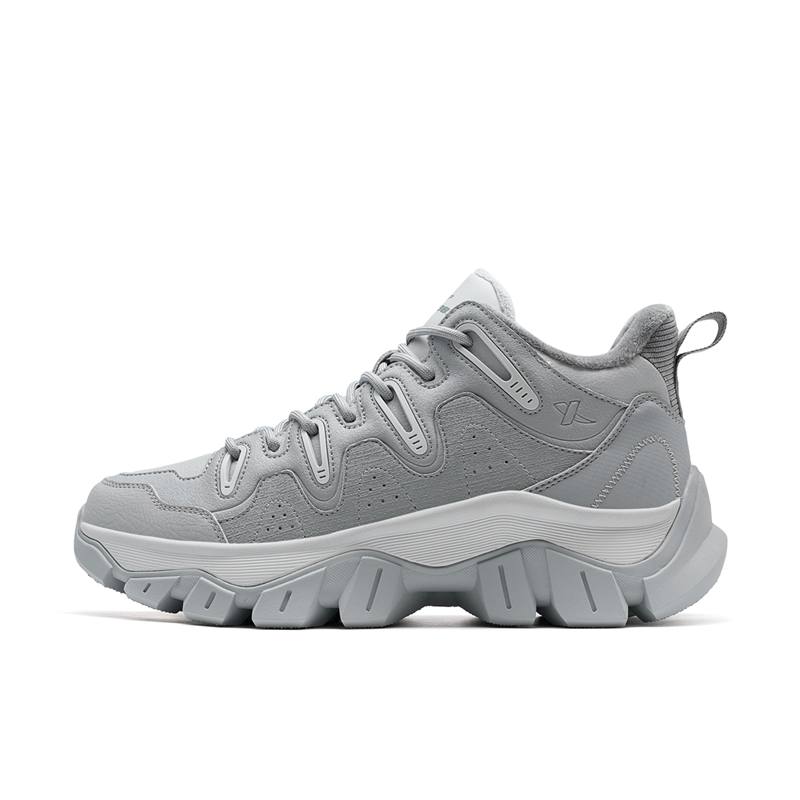 XTEP Sichuan Journey Lite Slip Resistant Waterproof Thermal Mid top Casual Shoes Men's Gray