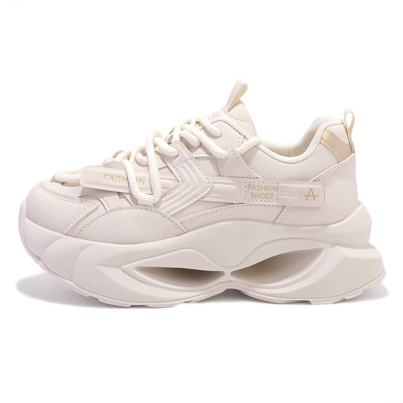 JIONGSEN Cushioning Abrasion Resistant Cushioning, Wear Resistant Low top Casual Shoes Women's Beige Gold
