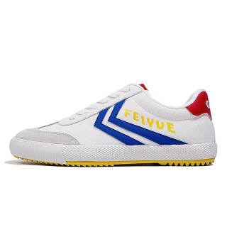 Poizon FEIYUE Slip-Resistant, Abrasion-Resistant, Lightweight Low-top Casual Shoes Unisex White Gray Royal Blue