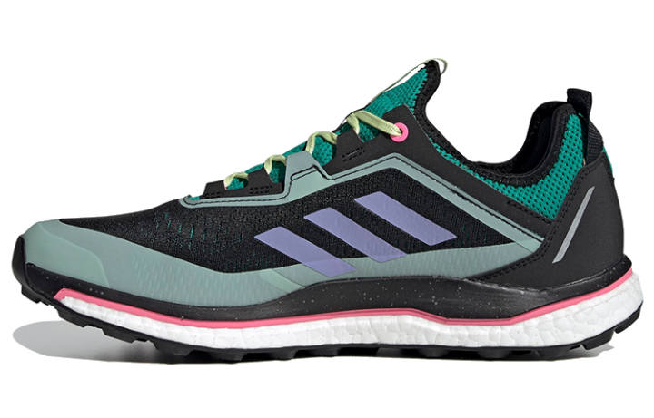 Adidas Adidas TERREX AGRAVIC FLOW Breathable Low top Running Shoes Men's Black Green Purple