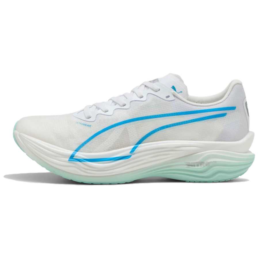 PUMA Deviate NITRO Elite 3 Abrasion Resistant Support Low top Casual Running Shoes Men's White Blue