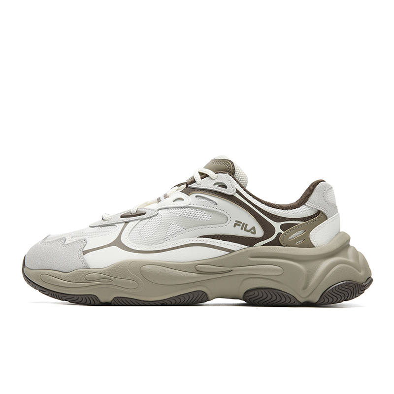 FILA MARS 4 Cushioning Abrasion Resistant Breathable Lightweight Low top Casual Shoes Men's White Brown