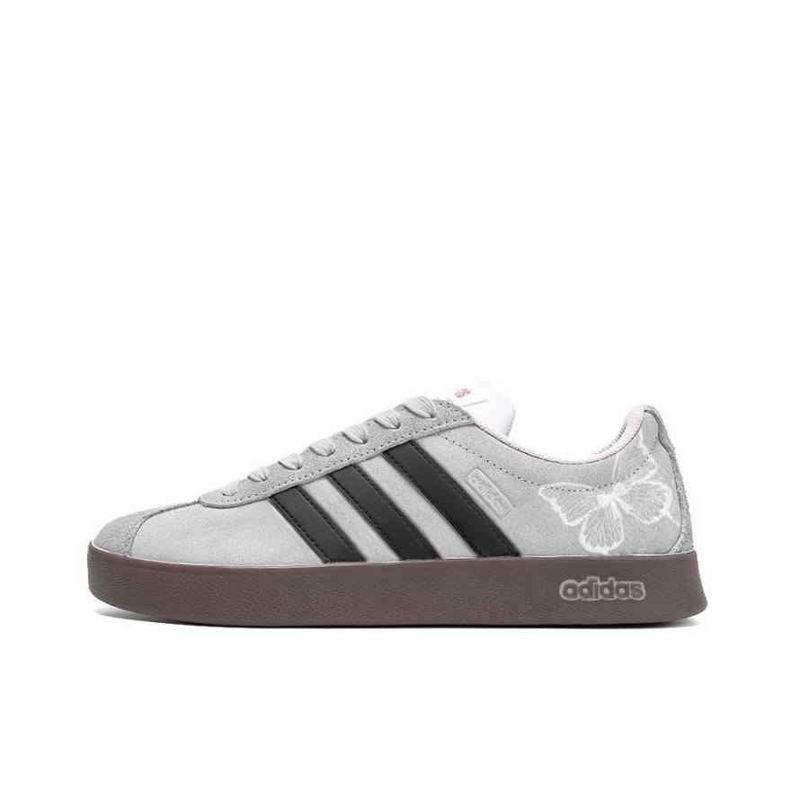 Adidas Neo Vl Court Qingjue Butterfly, Amber Leather Low top Skateboard Shoes Unisex Gray