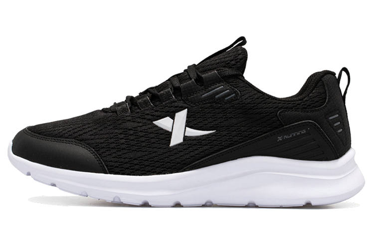 XTEP Mesh, Textile, Synthetic Leather Slip Resistant, Abrasion Resistant, Breathable Low top Running Shoes Men's Black