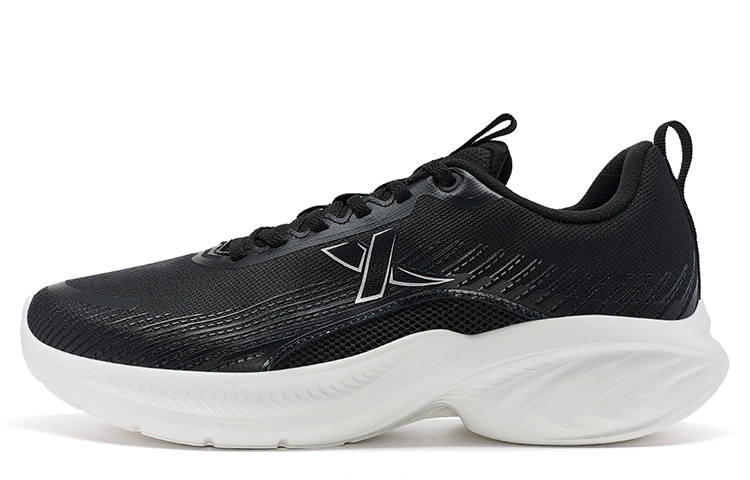 XTEP Feather Slip Resistant Abrasion Resistant Low top Casual Training Sprint Running Shoes Men's Black Silver