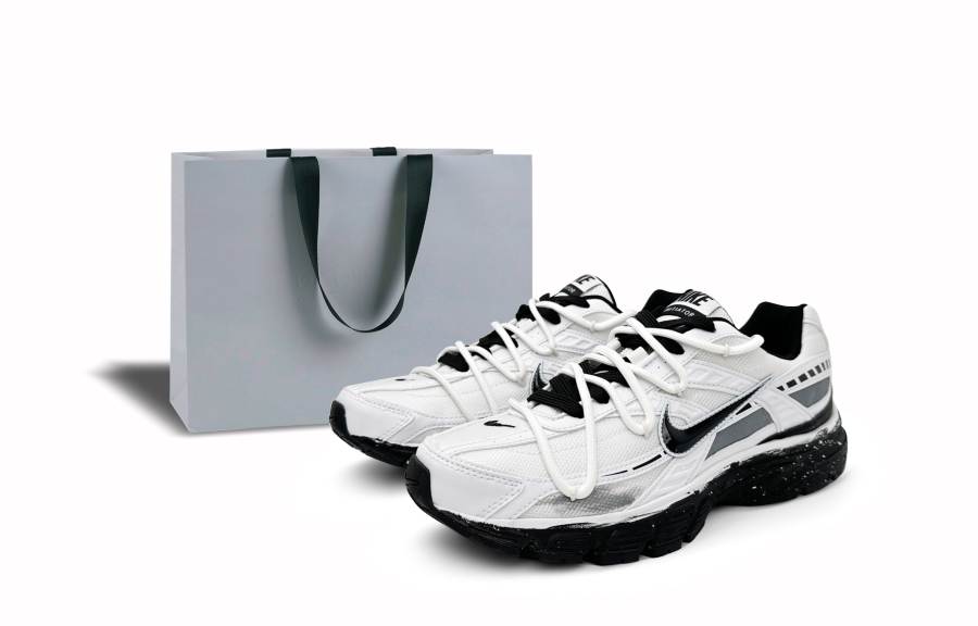Nike Nike Initiator Cushioning Abrasion Resistant Coverage Low top Running Shoes Unisex Black White Gray