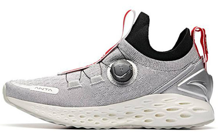 ANTA Nasa x Anta Cushioning Slip Resistant Abrasion Resistant Mid top Running Shoes Women's Gray Silver