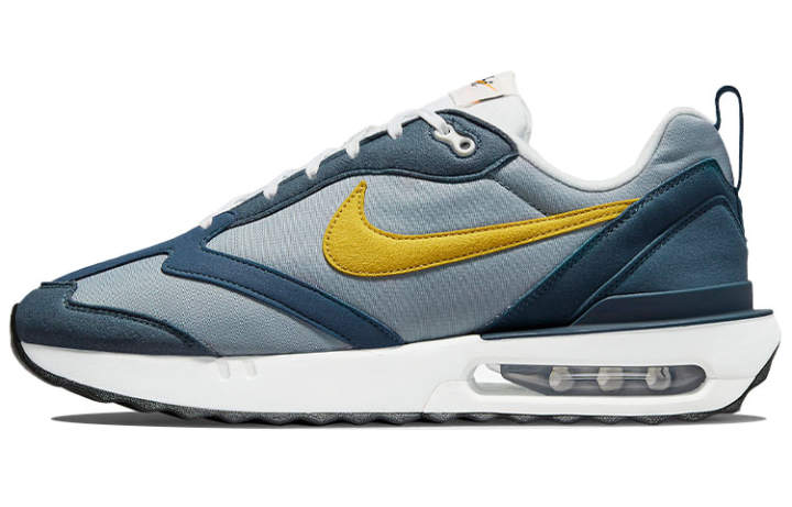 Nike Nike Air Max Dawn Vintage Fabric Cushioning Low top Casual Long Distance Running Sprint Running Shoes Men's Blue Yellow