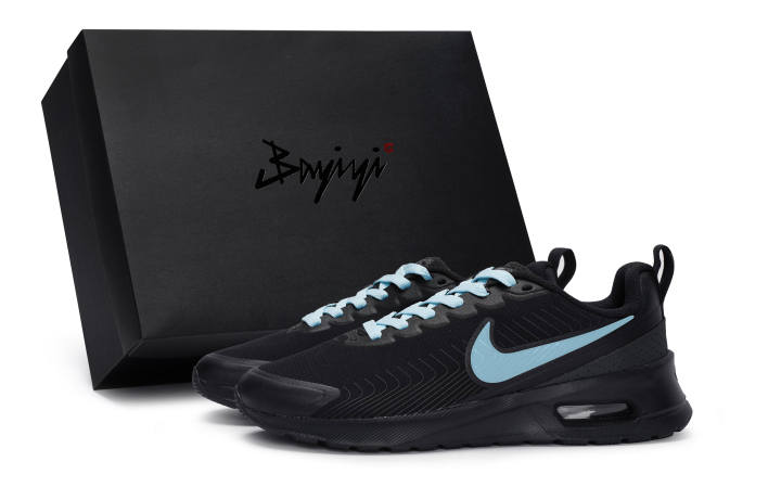 Nike Nike Air Max 1 Slip Resistant Abrasion Resistant Low top Running Shoes Unisex Black Blue