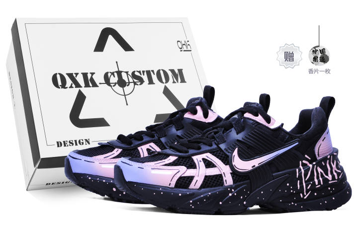 Nike Nike V2K Run Slip Resistant And Breathable Slip Resistant And Breathable Low top Running Shoes Women's Black Pink