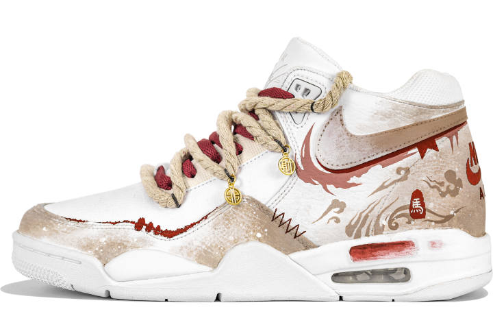 Nike Nike Flight Legacy Auspicious Burgundy, Horse Year Planning, Chinese Style, Trendy Ink Splatter Abrasion Resistant