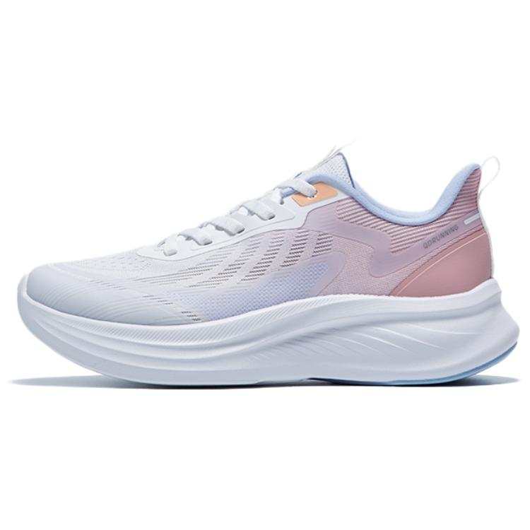 QIAODAN Slip Resistant, Abrasion Resistant, Breathable Low top Casual Running Shoes Women's Pink White