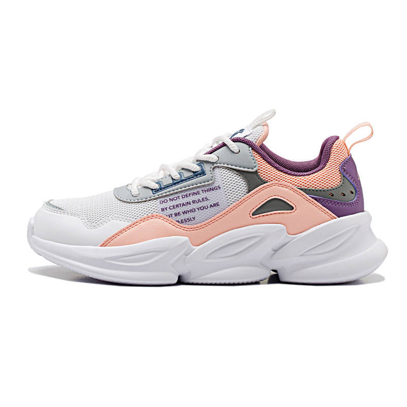 QIAODAN Leather Low top Running Shoes Women's White Pink
