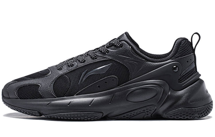 Li-Ning Li Ning Coconut Milk Collection Cushioning Slip Resistant Abrasion Resistant Support Low top Casual Shoes Men's Black