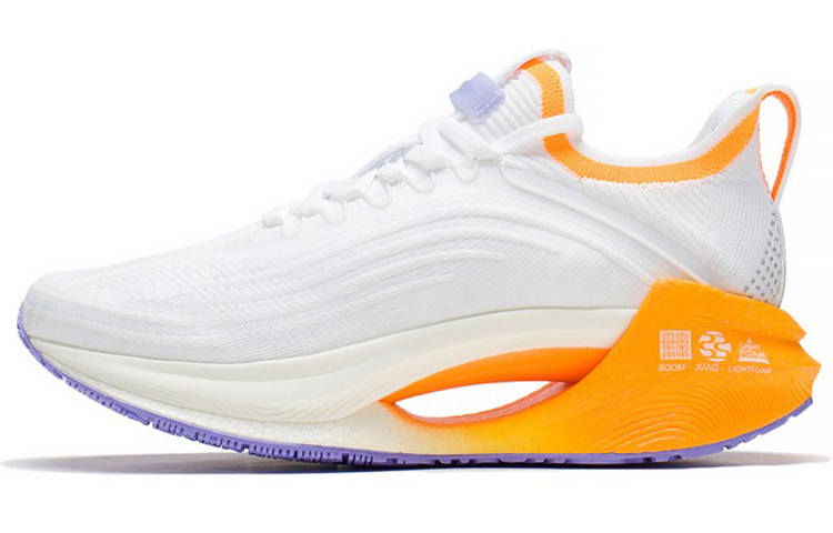 Li-Ning Li Ning Shadow Essential Slip Resistant And Breathable Low top Running Shoes Women's White Orange