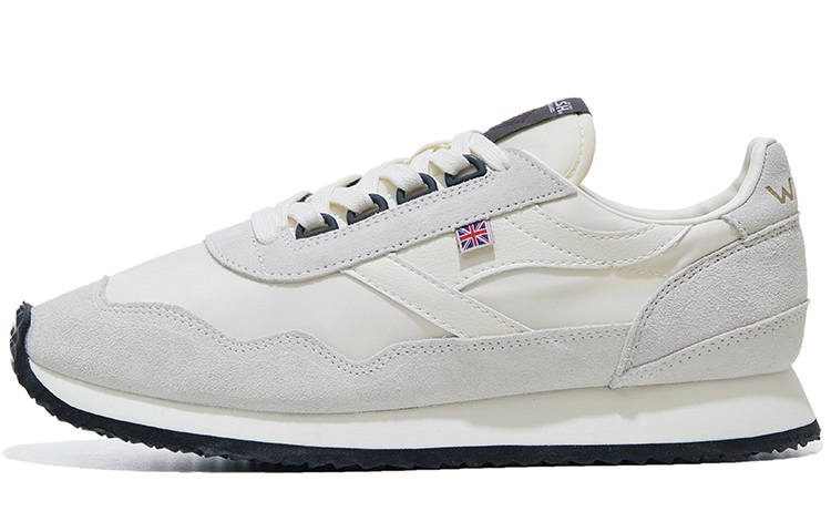 Norman Walsh ENS Suede, Nylon Cushioning Slip Resistant Abrasion Resistant Low top Running Shoes Unisex White
