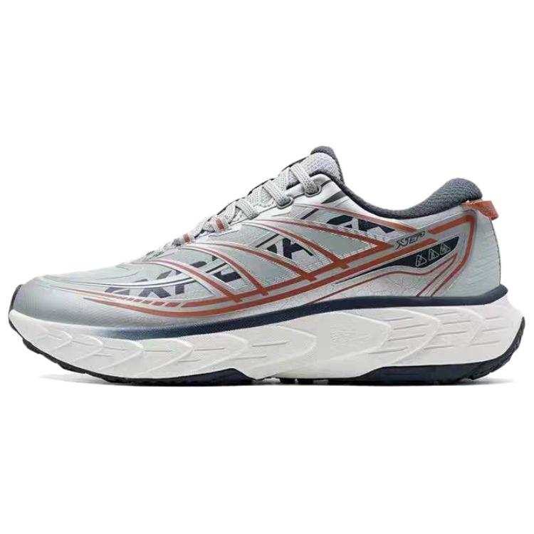 XTEP Synthetic Leather Slip Resistant Abrasion Resistant Low top Running Shoes Men's Gray Blue