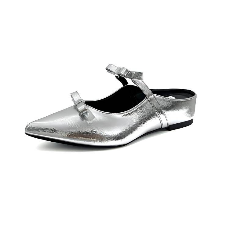 WALIBU Slip Resistant Abrasion Resistant Closed Toe Slippers Women's Silver