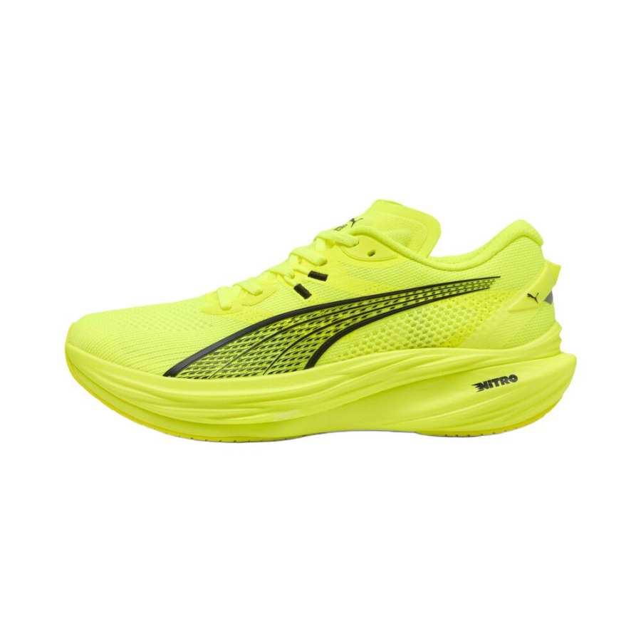 PUMA Deviate NITRO 3 Fabric Abrasion Resistant Lightweight Low top Casual Running Shoes Men's Yellow