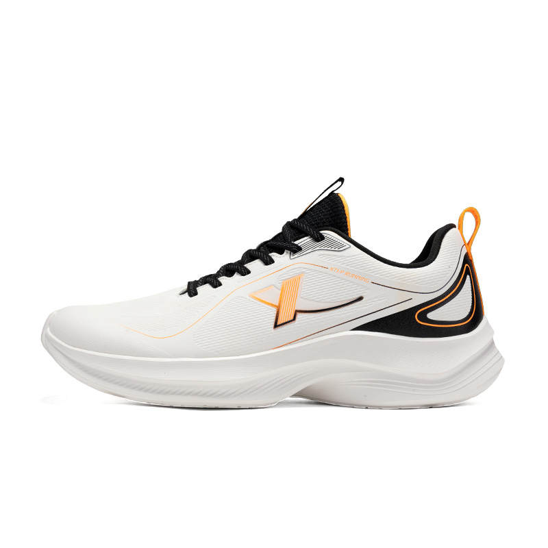 XTEP Cushioning Abrasion Resistant Waterproof Low top Running Shoes Men's Sail White Highlighter Orange
