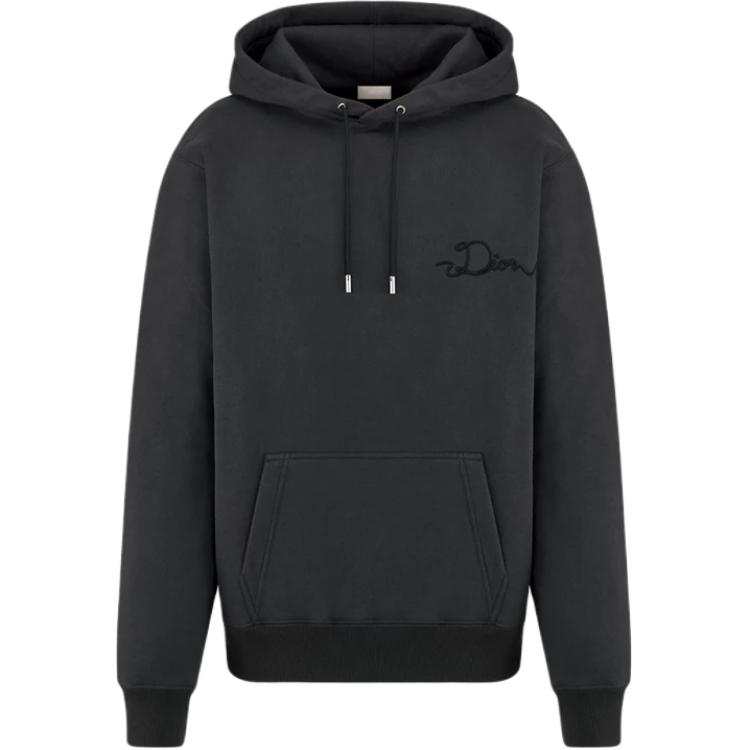 DIOR DIOR Sweatshirts Men's Dark Gray Hooded Moderate Regular