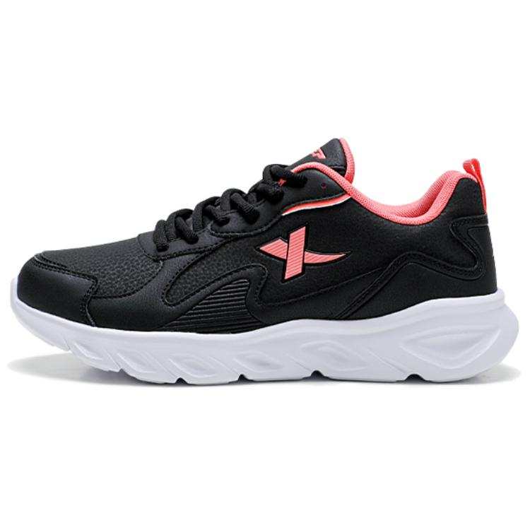 XTEP Cushioning Waterproof Lightweight Low top Casual Running Shoes Women's Black Vibrant Pink