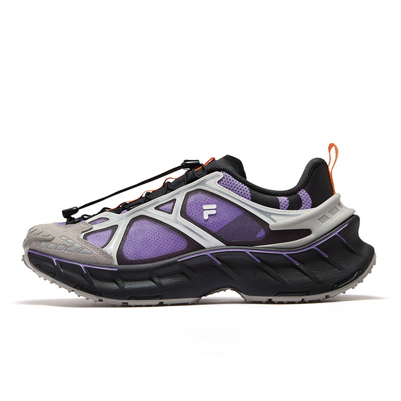 FILA FUSION GLACIER Shoes Slip Resistant Breathable Abrasion Resistant Casual Shoes Men's Elf Purple Black