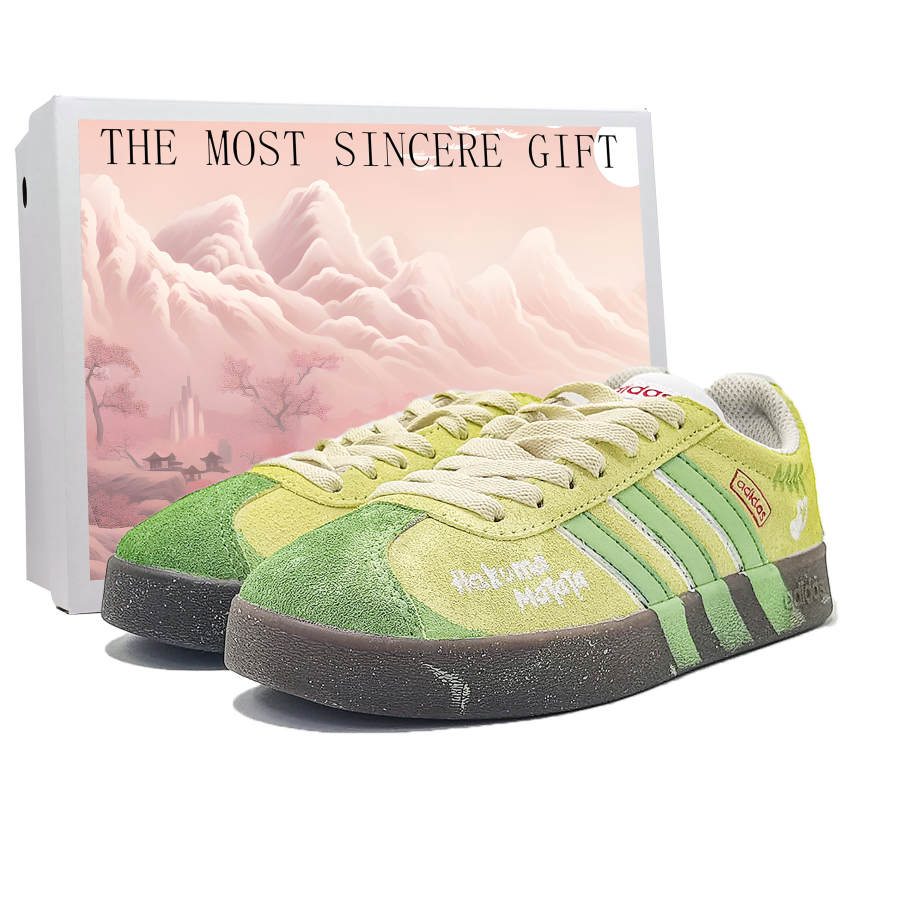 Adidas Adidas VL COURT 2.0 Abrasion Resistant Low top Skateboard Shoes Unisex Green