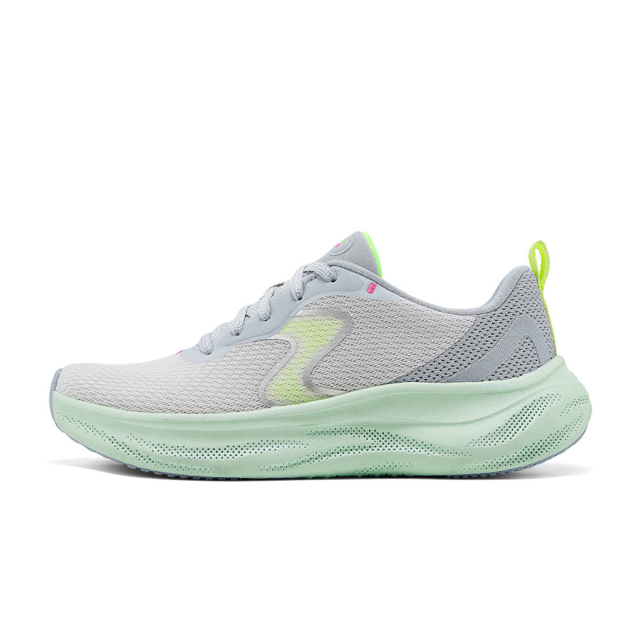 Skechers Skech Cloud Fabric Breathable Low top Casual Running Shoes Women's Gray Green