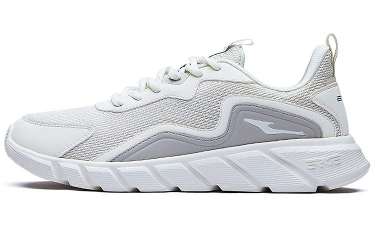 Erke Lightweight Abrasion Resistant Low top Running Shoes Men's White Gray