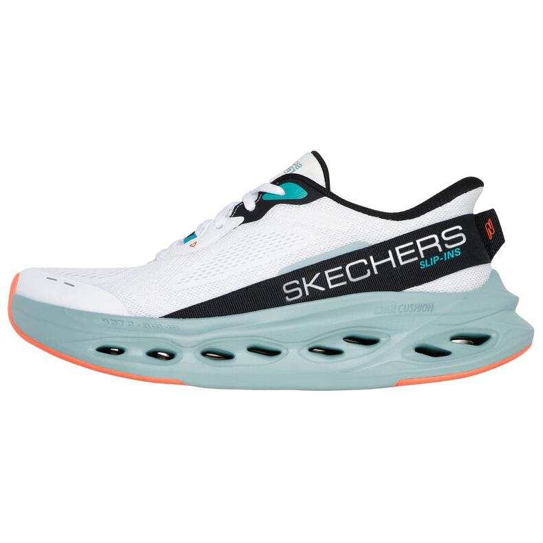 Skechers MAX CUSHIONING GLIDE STEP Breathable Lightweight Running Shoes Men's White