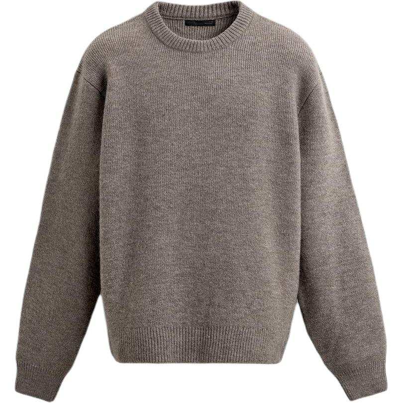 ZARA Knitwear Men's Mink Crew Neck Moderate
