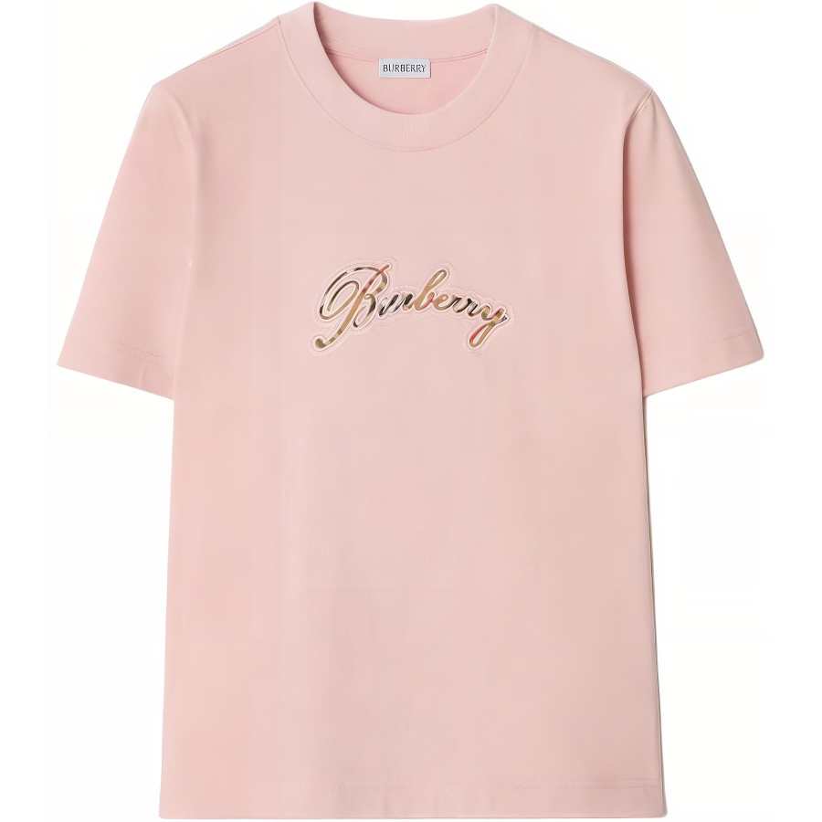 Burberry Logo Checked Crewneck T-Shirt